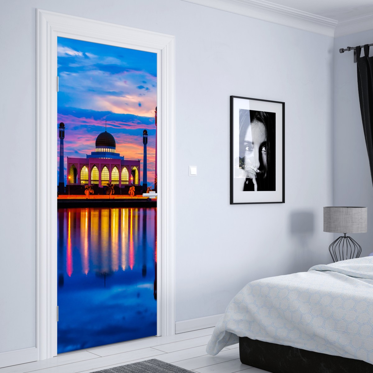 Naklejka na drzwi zachód słońca przy meczecie w Songkhla – Wallissimo® Naklejka na drzwi zachód słońca przy meczecie w Songkhla – Wallissimo®