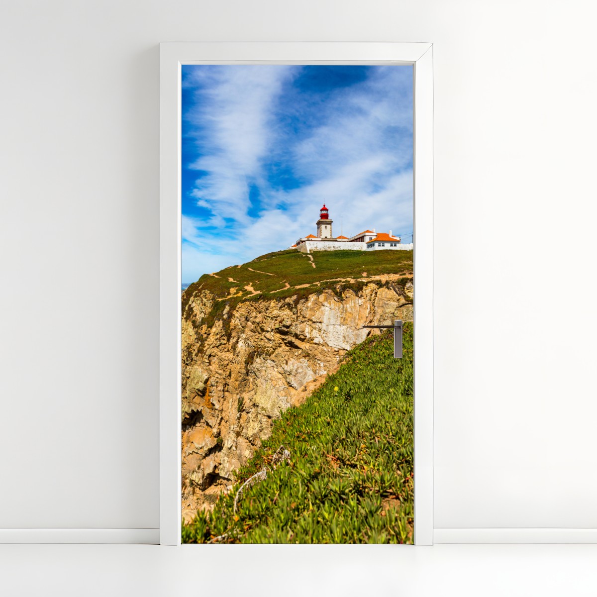 Door sticker lighthouse on the cliffs of Cabo da Roca – Wallissimo®