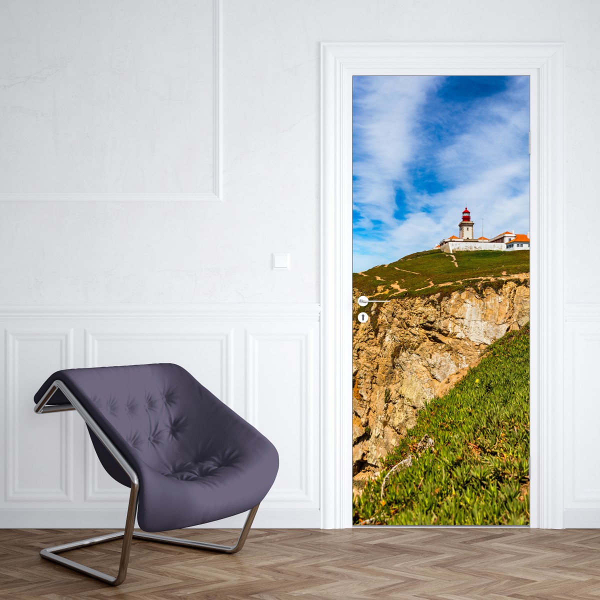 Naklejka na drzwi latarnia morska na klifach Cabo da Roca – Wallissimo® Naklejka na drzwi latarnia morska na klifach Cabo da Roca – Wallissimo®