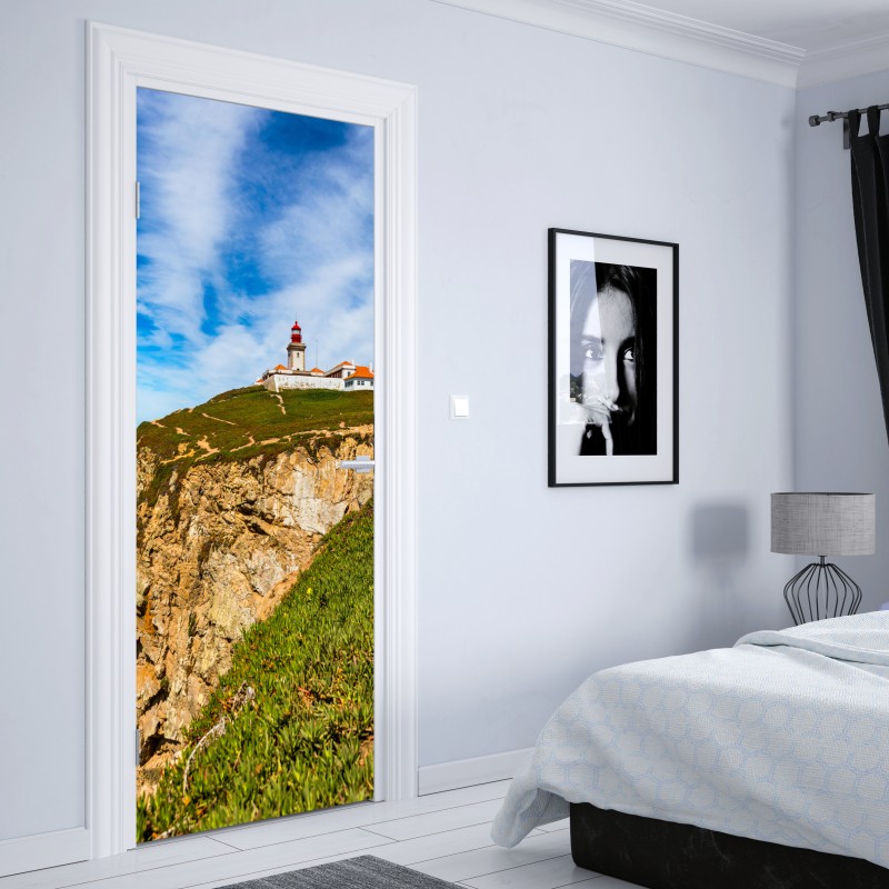 Naklejka na drzwi latarnia morska na klifach Cabo da Roca – Wallissimo® Naklejka na drzwi latarnia morska na klifach Cabo da Roca – Wallissimo®