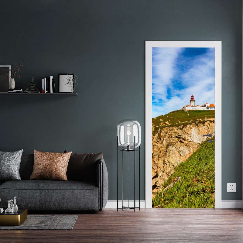 Naklejka na drzwi latarnia morska na klifach Cabo da Roca – Wallissimo® Naklejka na drzwi latarnia morska na klifach Cabo da Roca – Wallissimo®