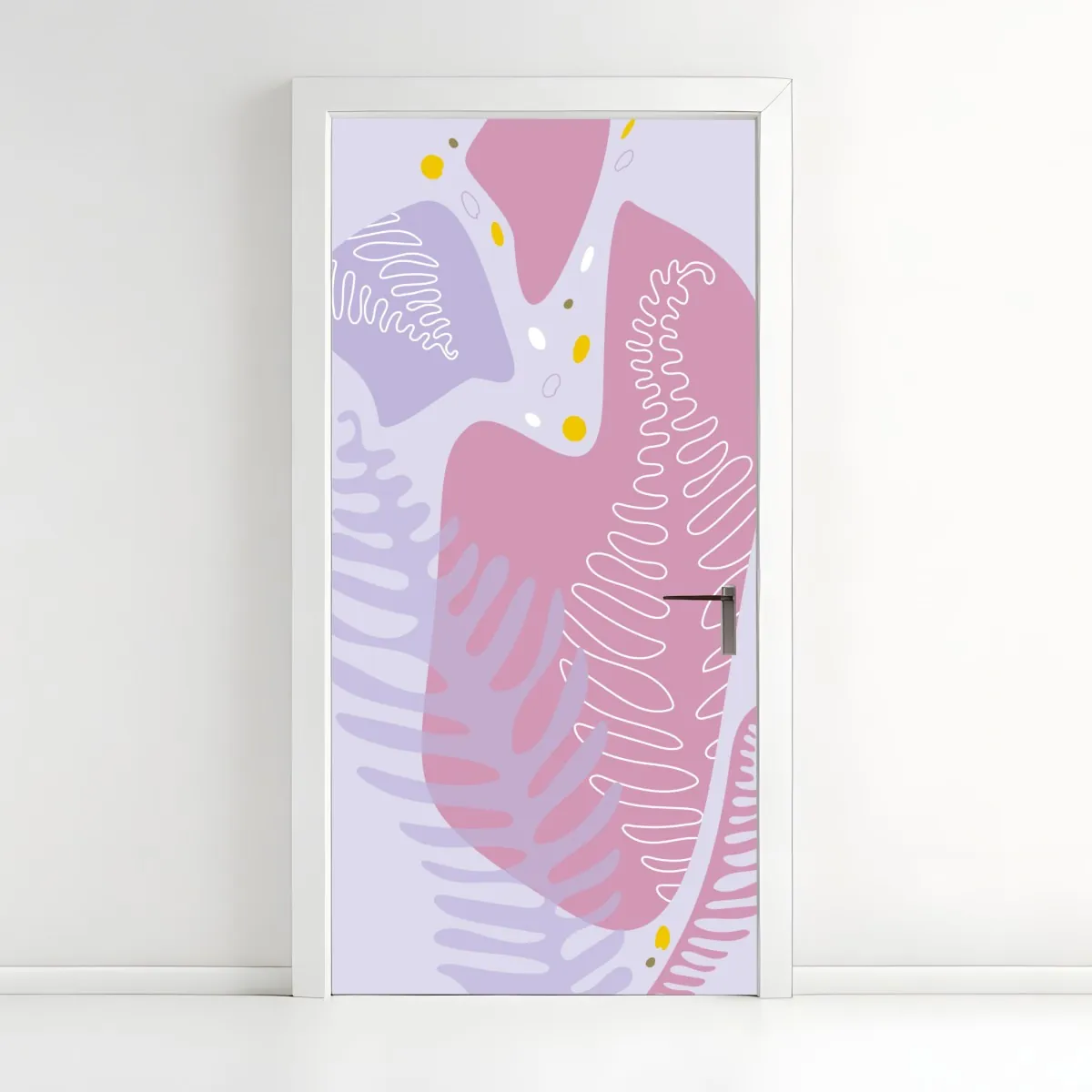 Naklejka na drzwi delikatna pastelowa kompozycja botaniczna – Wallissimo® Naklejka na drzwi delikatna pastelowa kompozycja botaniczna – Wallissimo®