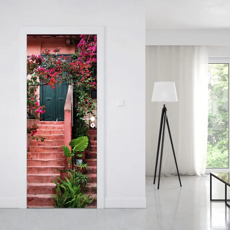 Naklejka na drzwi złote geometryczne fasety – Wallissimo®