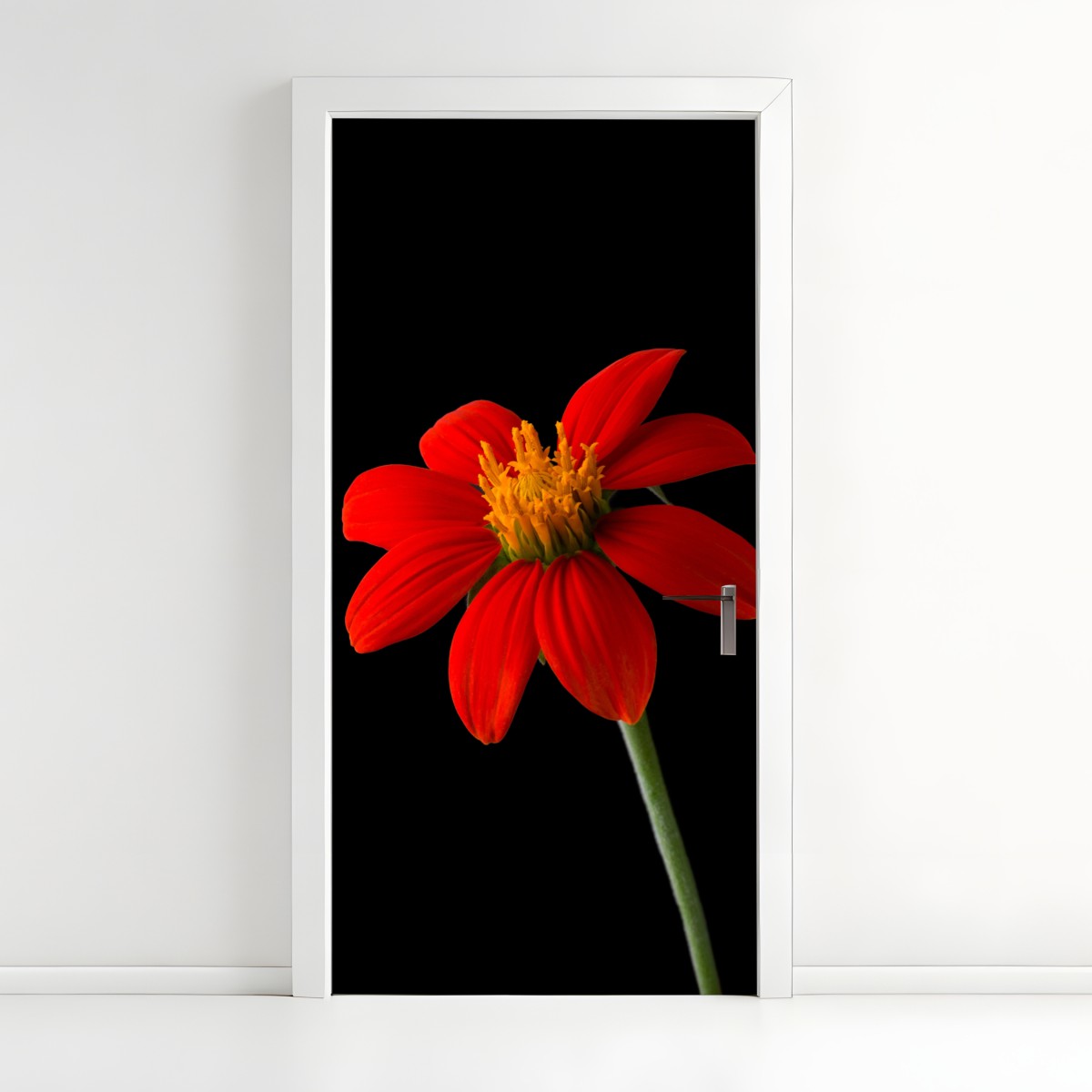 Door sticker vivid mexican sunflower on black background – Wallissimo®