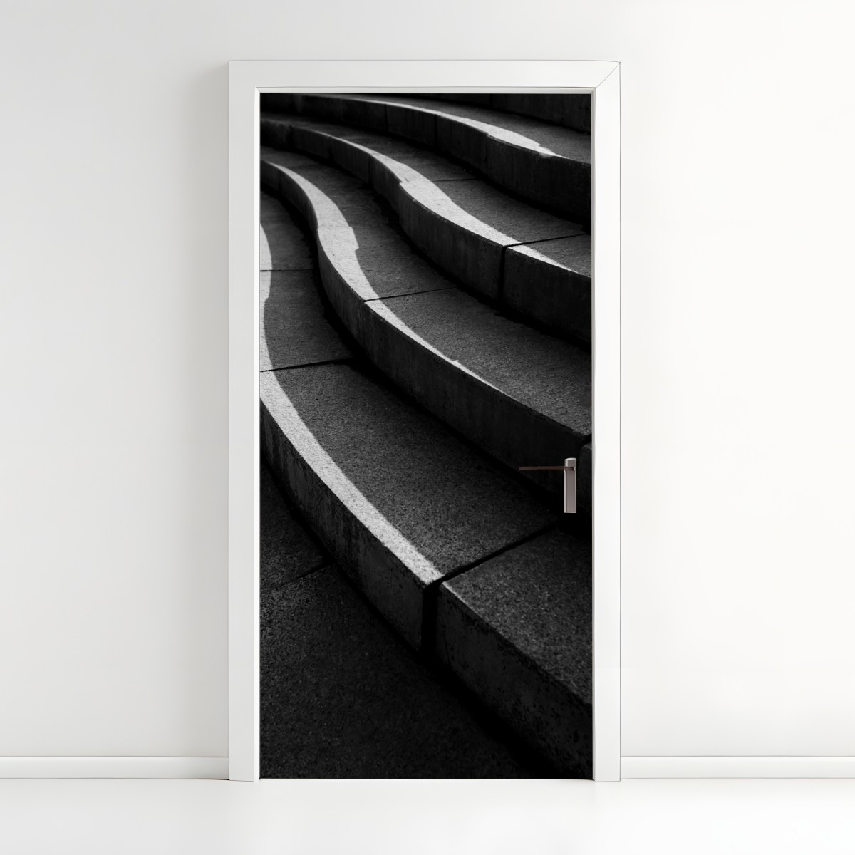 Door sticker curved concrete staircase in shadow – Wallissimo®