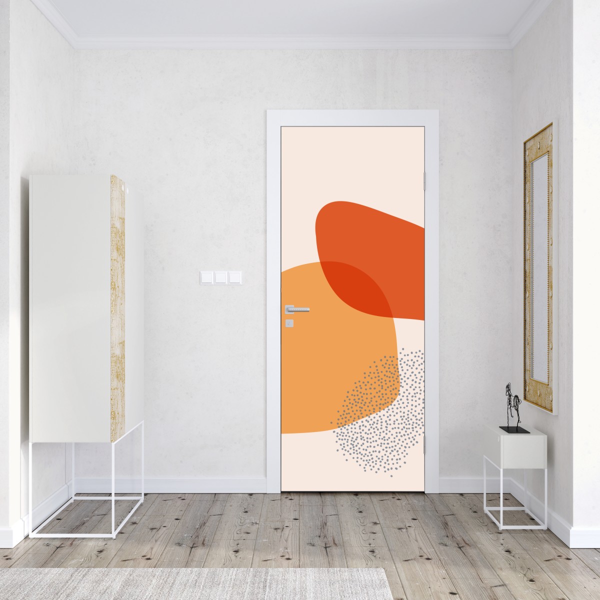 Naklejka na drzwi ciepłe abstrakcyjne formy – Wallissimo® Naklejka na drzwi ciepłe abstrakcyjne formy – Wallissimo®