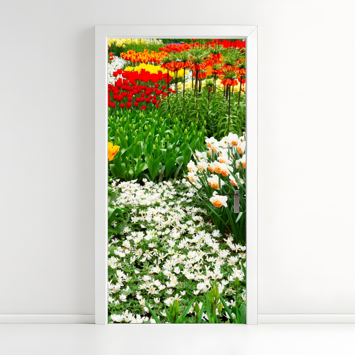 Door sticker vibrant spring flower garden – Wallissimo®