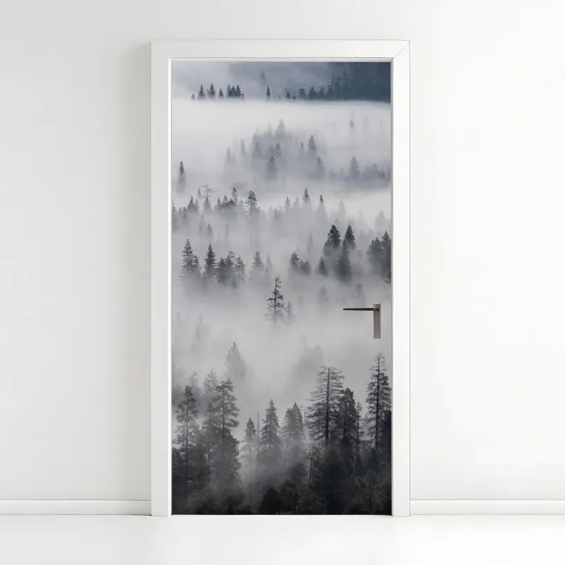 Naklejka na drzwi czarno-biały geometryczny wzór – Wallissimo®