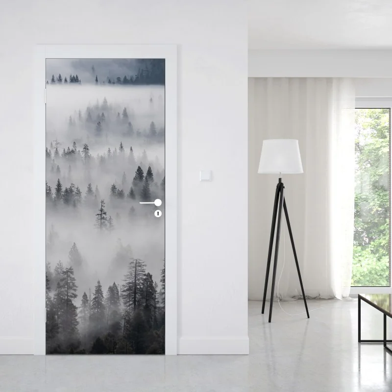 Naklejka na drzwi czarno-biały geometryczny wzór – Wallissimo®