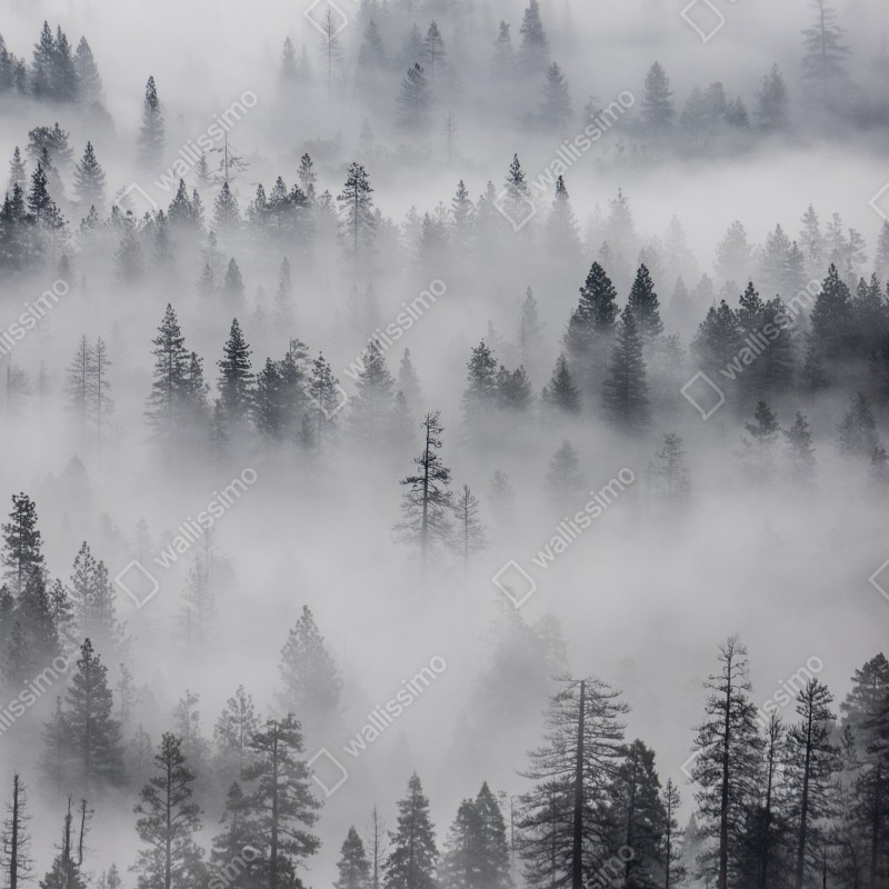 Naklejka na drzwi mglisty las sosnowy – Wallissimo® Naklejka na drzwi mglisty las sosnowy – Wallissimo®