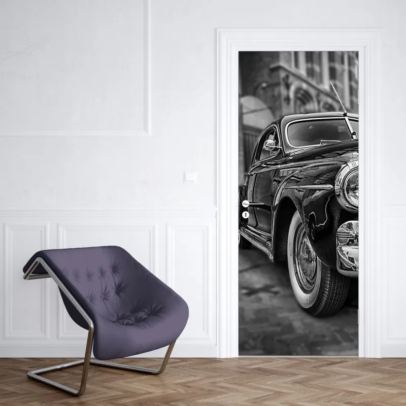 Naklejka na drzwi słoneczna uliczka nad morzem z widokiem na zatokę – Wallissimo®