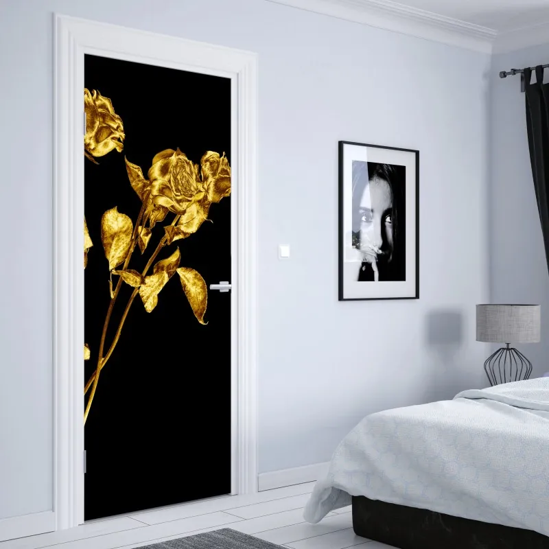 Naklejka na drzwi słoneczna żółta uliczka w Rethymno, Kreta – Wallissimo®