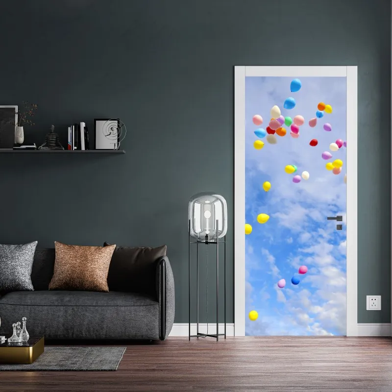 Naklejka na drzwi ciemna tekstura łupka – Wallissimo®