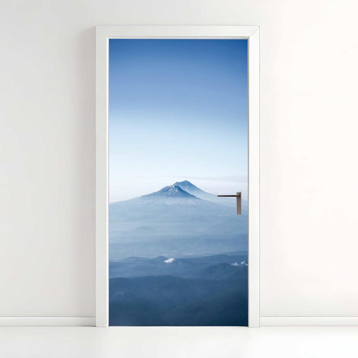 Door sticker misty blue mountain peaks – Wallissimo®