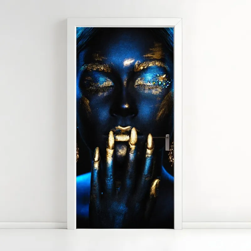 Naklejka na drzwi słoneczna żółta uliczka w Rethymno, Kreta – Wallissimo®