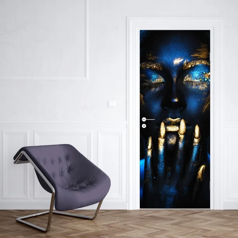 Naklejka na drzwi słoneczna żółta uliczka w Rethymno, Kreta – Wallissimo®