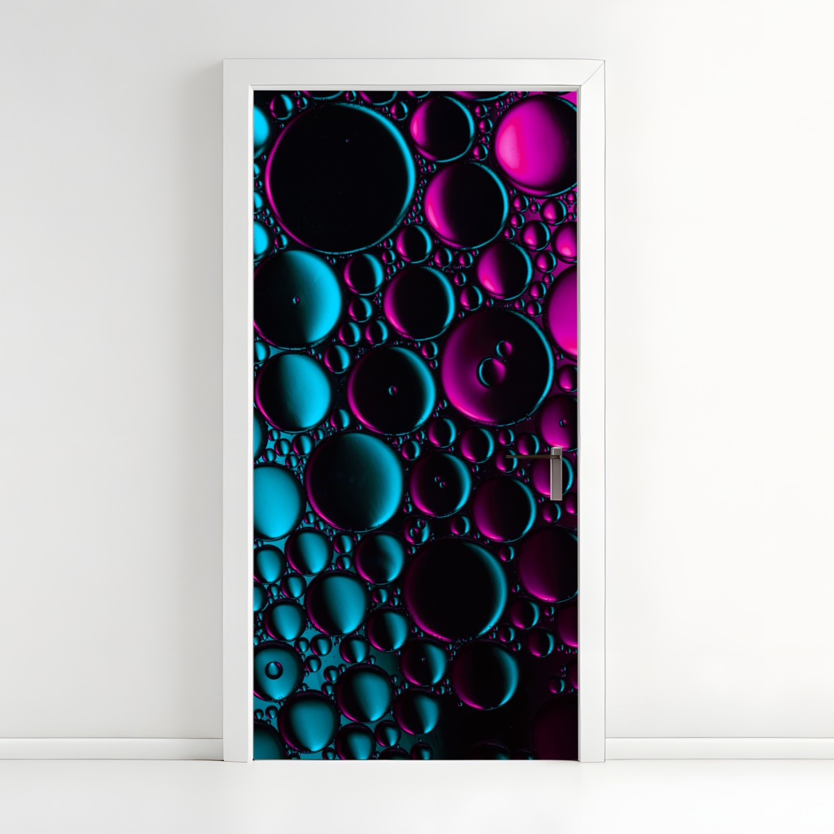 Door sticker turquoise and magenta bubble pattern – Wallissimo®