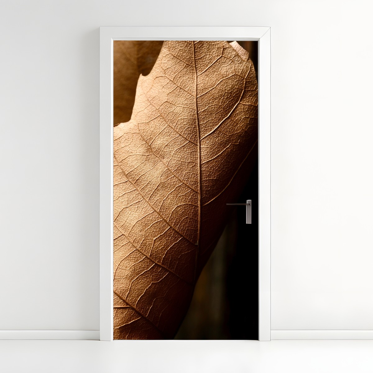 Door sticker textured dried leaf close-up – Wallissimo®