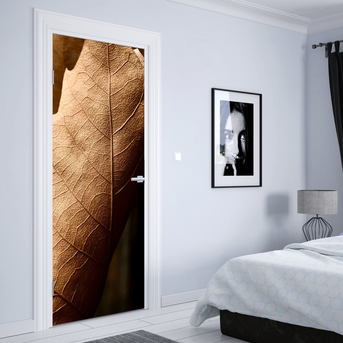 Naklejka na drzwi tekstura suchego liścia w zbliżeniu – Wallissimo® Naklejka na drzwi tekstura suchego liścia w zbliżeniu – Wallissimo®