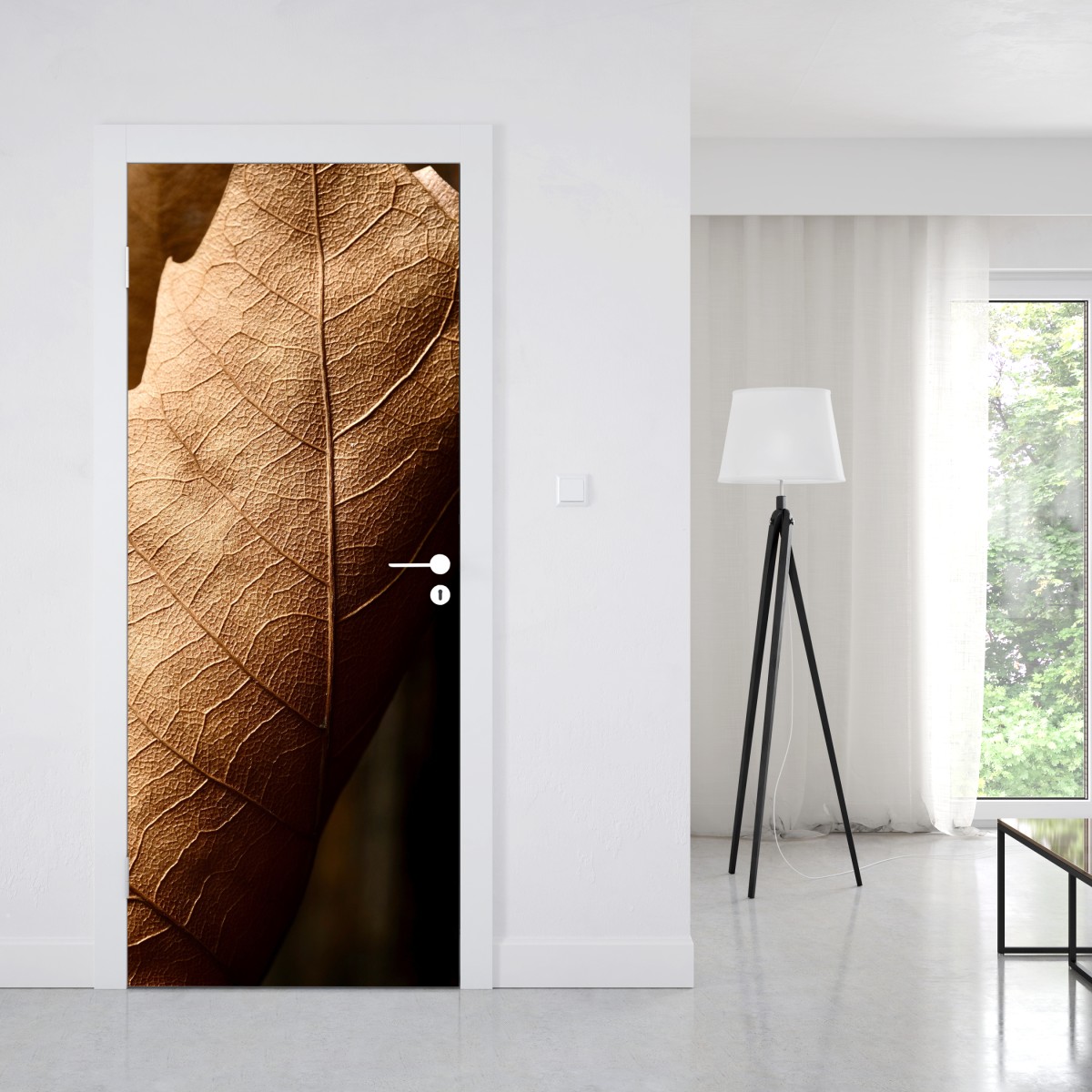 Naklejka na drzwi tekstura suchego liścia w zbliżeniu – Wallissimo® Naklejka na drzwi tekstura suchego liścia w zbliżeniu – Wallissimo®