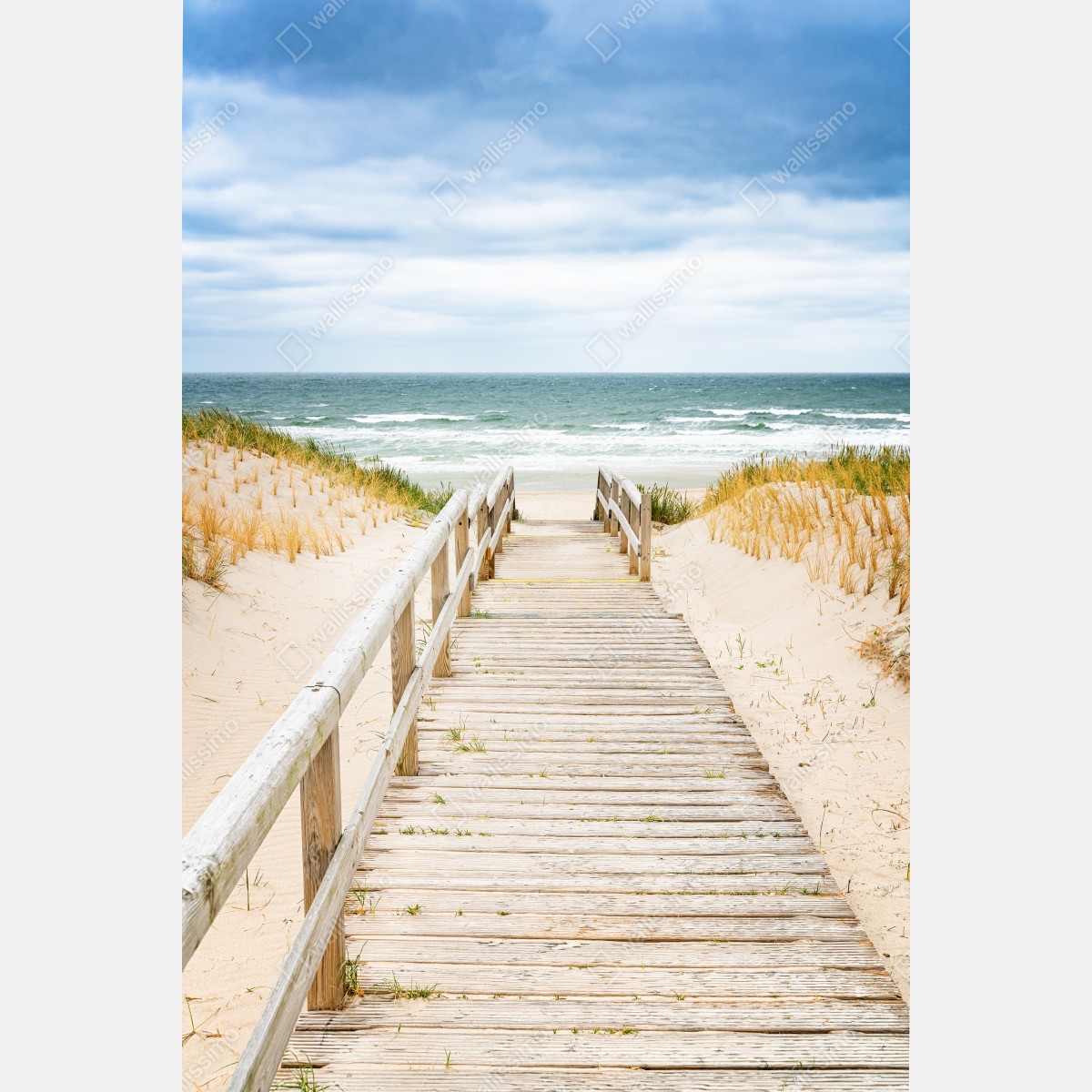 Naklejka na drzwi drewniany pomost prowadzący na plażę, Sylt – Wallissimo® Naklejka na drzwi drewniany pomost prowadzący na plażę, Sylt – Wallissimo®