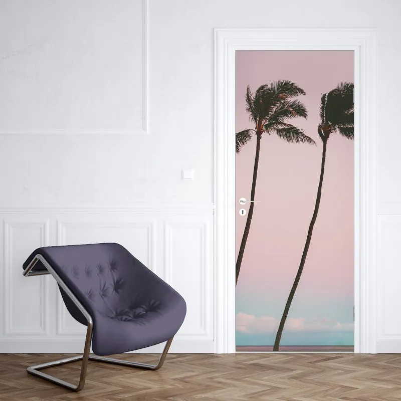 Naklejka na drzwi złote tarasy ryżowe o wschodzie słońca – Wallissimo®