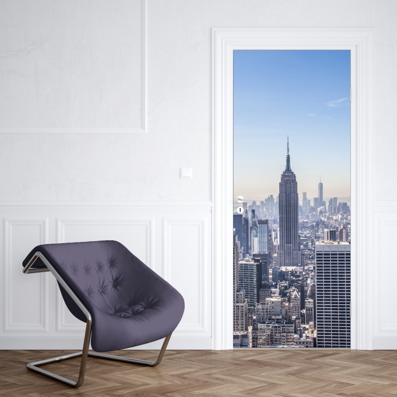 Naklejka na drzwi panorama Nowego Jorku z Empire State Building – Wallissimo® Naklejka na drzwi panorama Nowego Jorku z Empire State Building – Wallissimo®