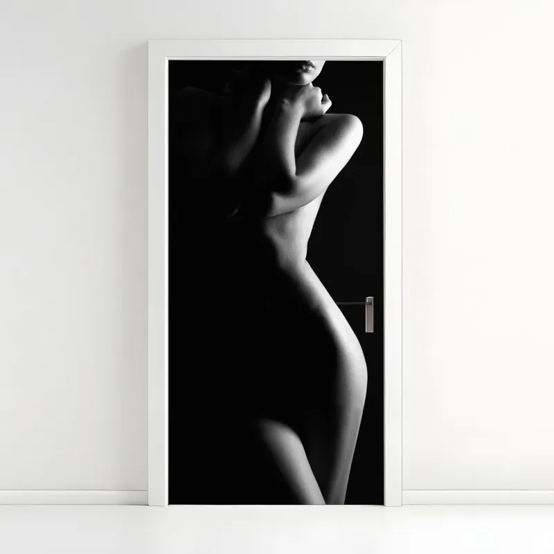 Naklejka na drzwi drewniany ażurowy daszek w Chicago – Wallissimo®