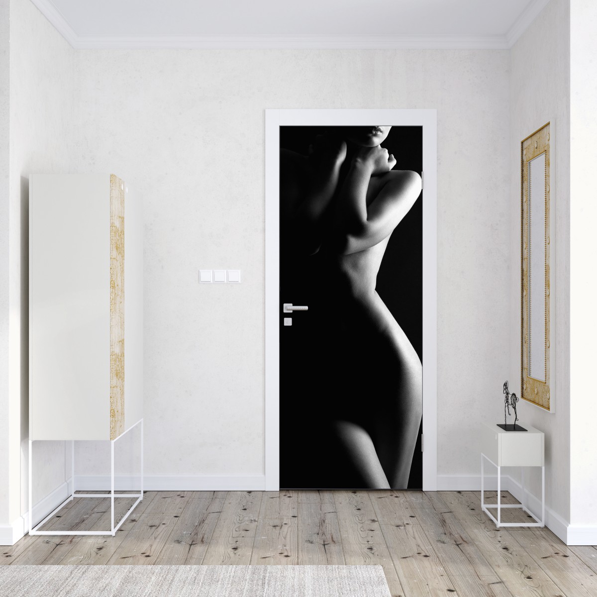 Naklejka na drzwi zmysłowa sylwetka kobiecej formy – Wallissimo® Naklejka na drzwi zmysłowa sylwetka kobiecej formy – Wallissimo®