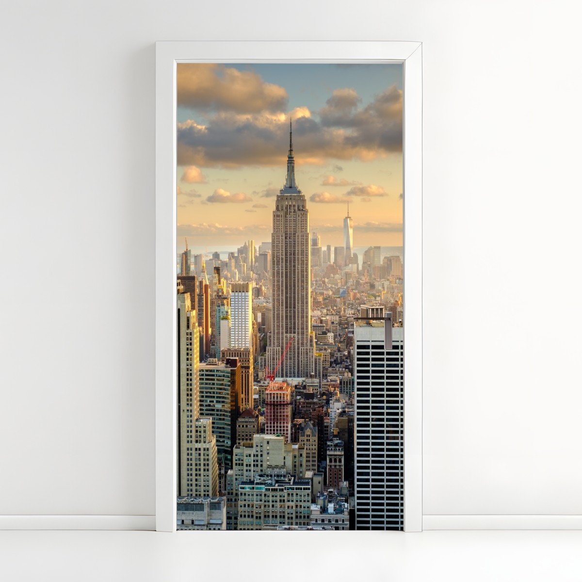 Door sticker New York skyline at sunset – Wallissimo®