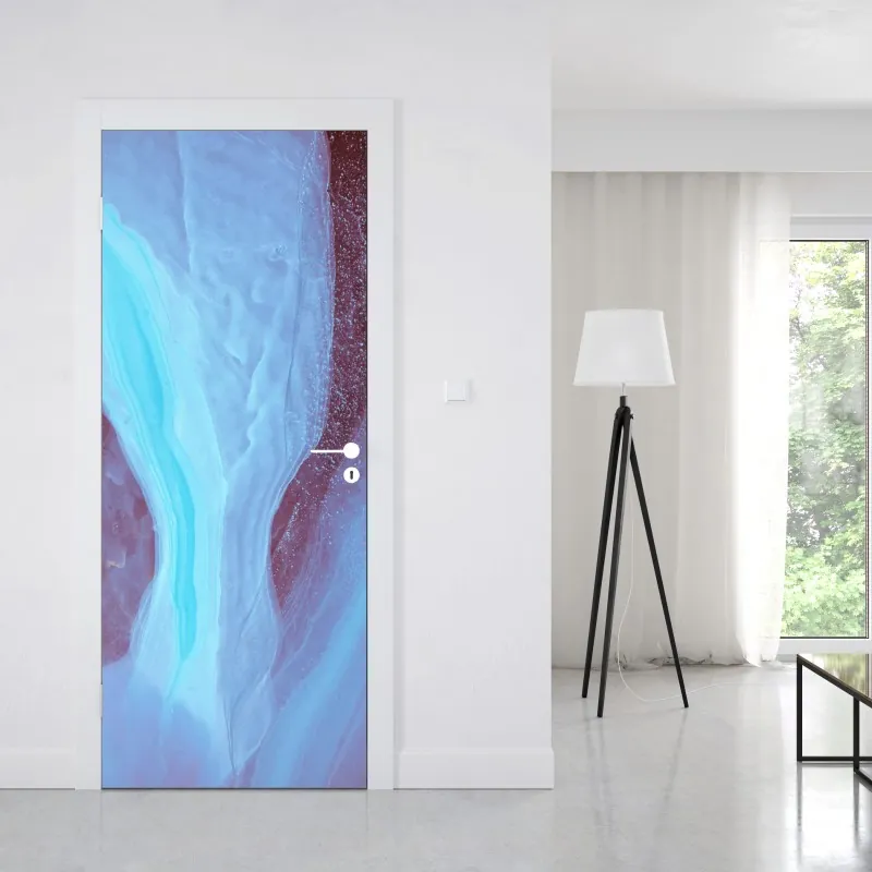 Naklejka na drzwi eteryczna turkusowo-różowa marmurowa abstrakcja – Wallissimo® Naklejka na drzwi eteryczna turkusowo-różowa marmurowa abstrakcja – Wallissimo®