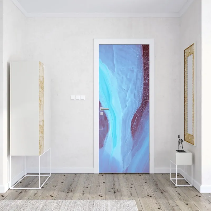 Naklejka na drzwi eteryczna turkusowo-różowa marmurowa abstrakcja – Wallissimo® Naklejka na drzwi eteryczna turkusowo-różowa marmurowa abstrakcja – Wallissimo®