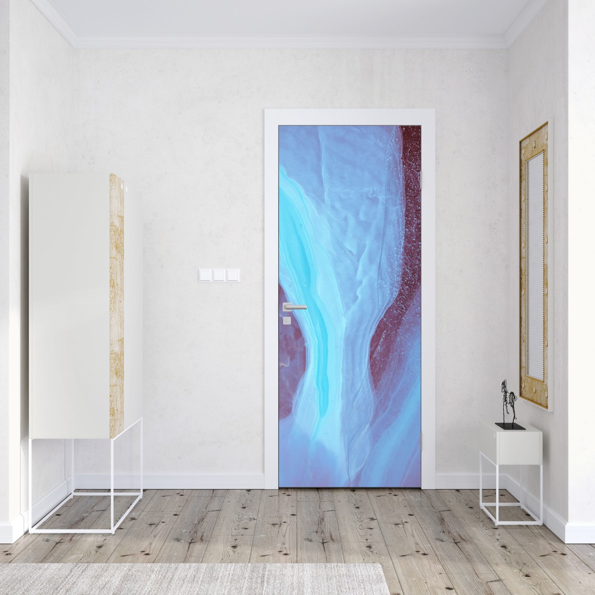 Naklejka na drzwi eteryczna turkusowo-różowa marmurowa abstrakcja – Wallissimo® Naklejka na drzwi eteryczna turkusowo-różowa marmurowa abstrakcja – Wallissimo®