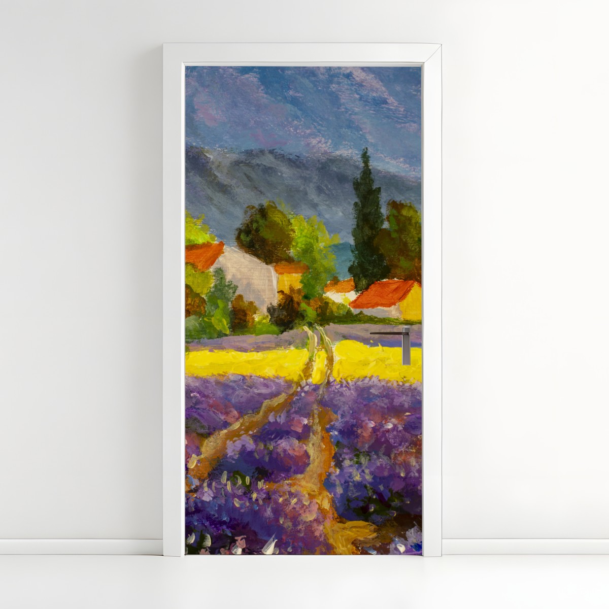 Door sticker lavender fields at sunset – Wallissimo®