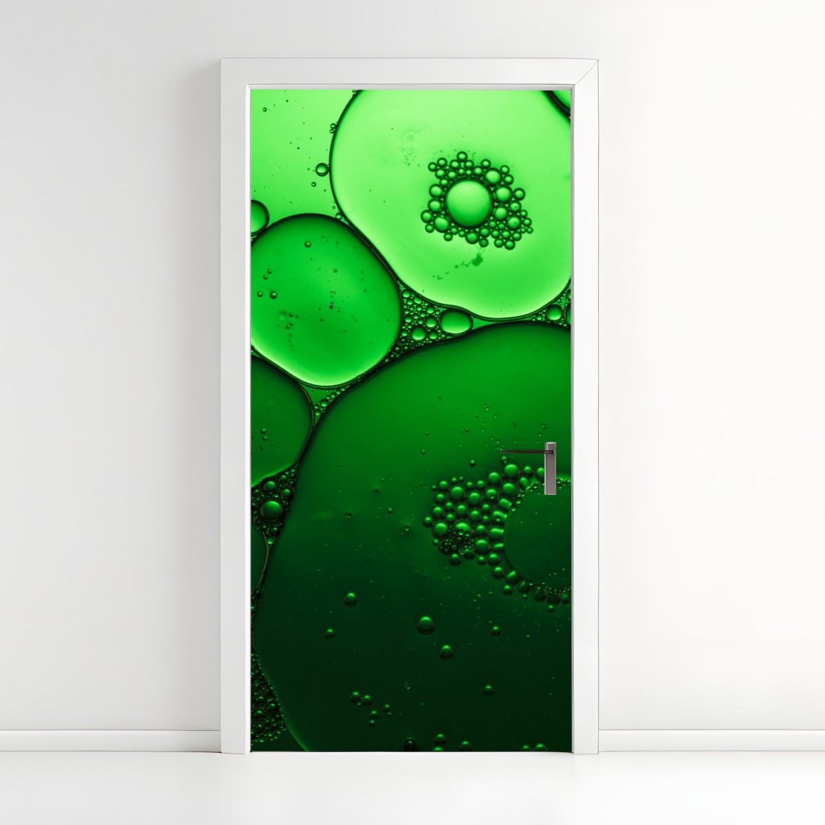 Door sticker green bubbles abstract composition – Wallissimo®
