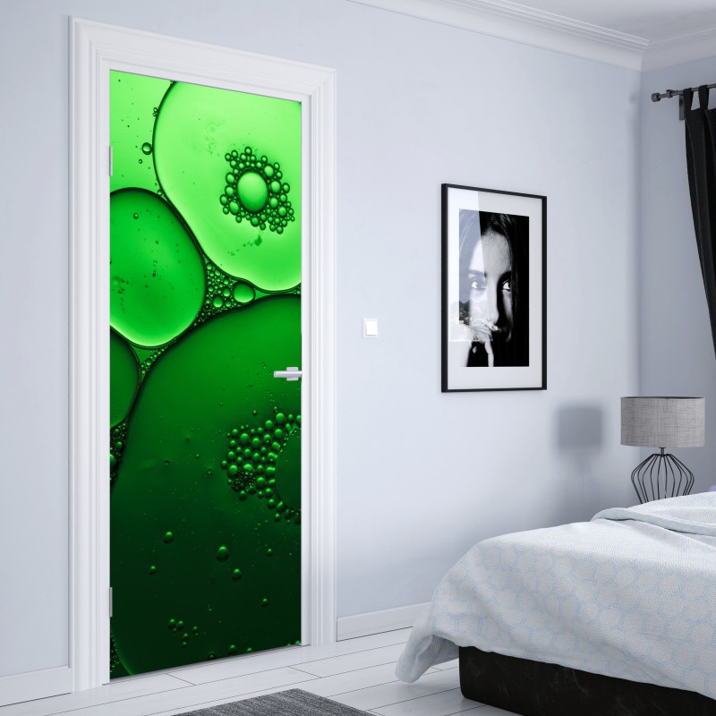 Naklejka na drzwi zielone bańki abstrakcyjna kompozycja – Wallissimo® Naklejka na drzwi zielone bańki abstrakcyjna kompozycja – Wallissimo®