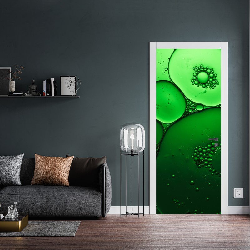 Naklejka na drzwi zielone bańki abstrakcyjna kompozycja – Wallissimo® Naklejka na drzwi zielone bańki abstrakcyjna kompozycja – Wallissimo®