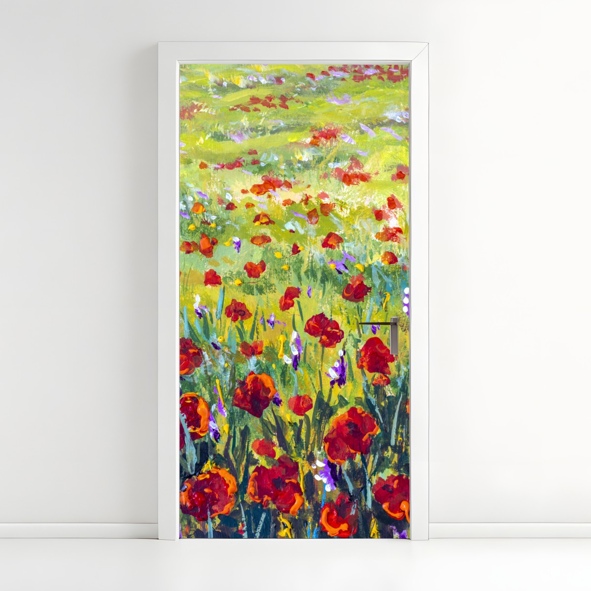 Door sticker impressionist poppy meadow – Wallissimo®