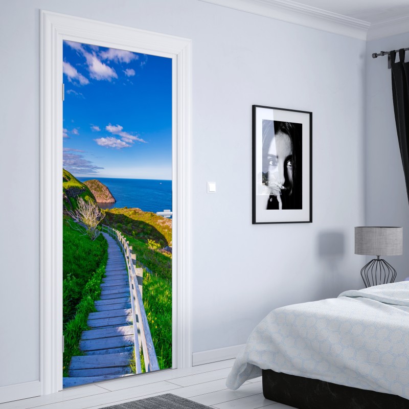 Naklejka na drzwi nadmorska ścieżka z widokiem na morze – Wallissimo® Naklejka na drzwi nadmorska ścieżka z widokiem na morze – Wallissimo®