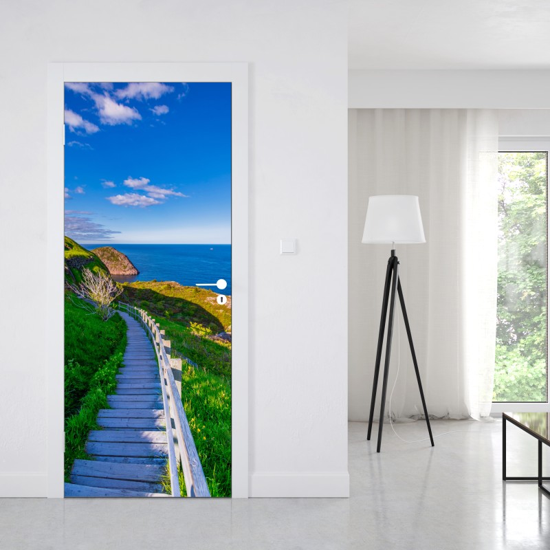 Naklejka na drzwi nadmorska ścieżka z widokiem na morze – Wallissimo® Naklejka na drzwi nadmorska ścieżka z widokiem na morze – Wallissimo®