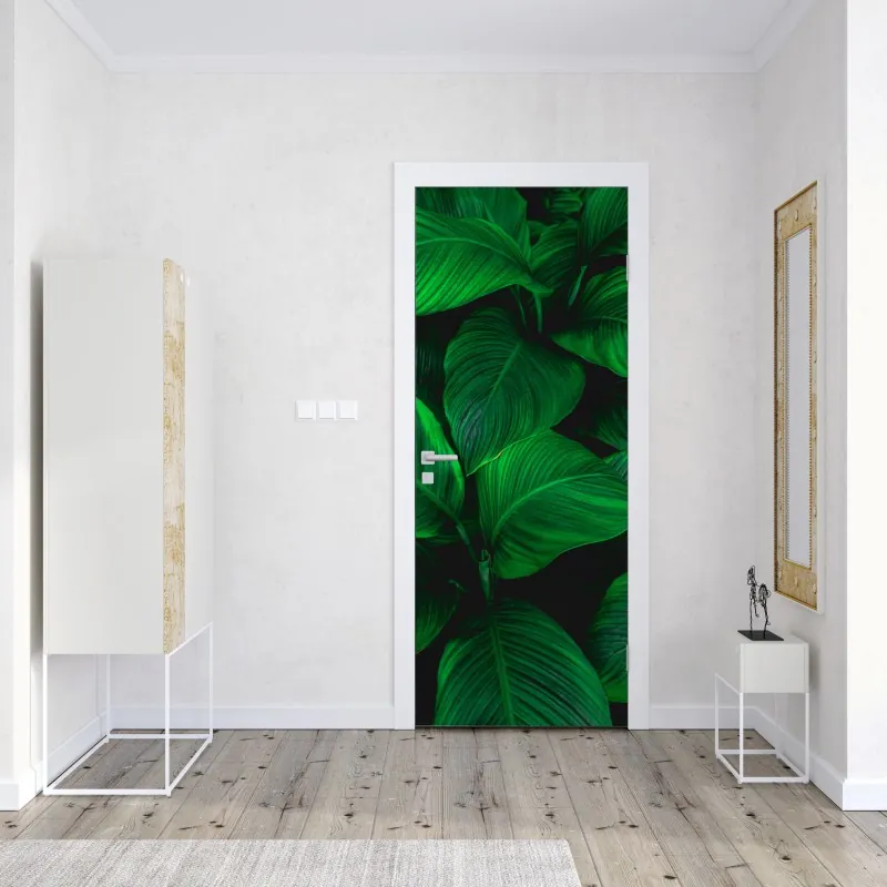 Naklejka na drzwi żywa różowa abstrakcja płynna – Wallissimo®