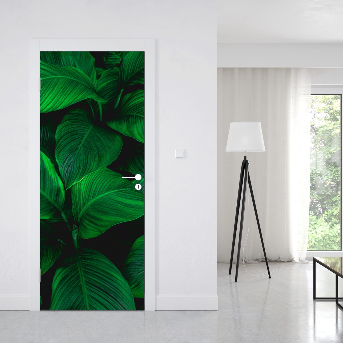 Naklejka na drzwi bujne tropikalne liście – Wallissimo® Naklejka na drzwi bujne tropikalne liście – Wallissimo®
