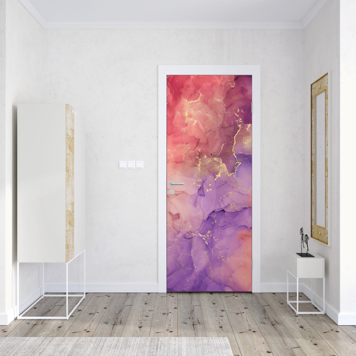 Naklejka na drzwi eteryczna różowo-fioletowa marmurowa grafika – Wallissimo® Naklejka na drzwi eteryczna różowo-fioletowa marmurowa grafika – Wallissimo®