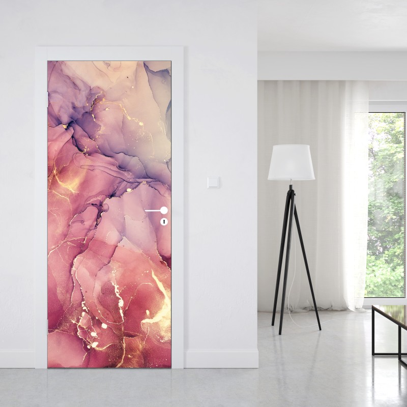 Naklejka na drzwi eteryczna fioletowa abstrakcja marmurowa – Wallissimo® Naklejka na drzwi eteryczna fioletowa abstrakcja marmurowa – Wallissimo®