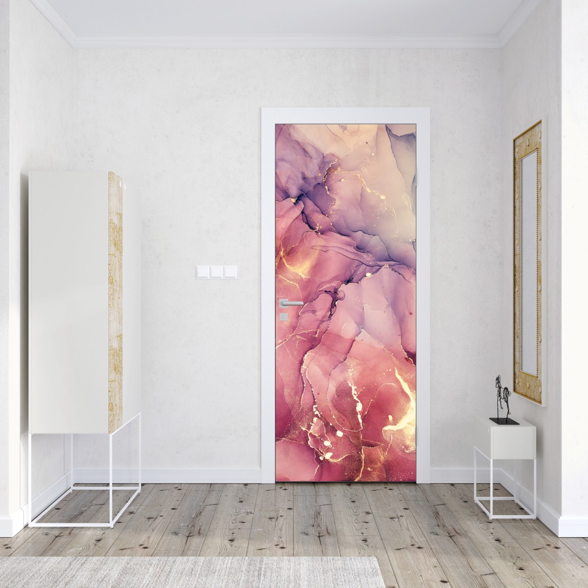 Naklejka na drzwi eteryczna fioletowa abstrakcja marmurowa – Wallissimo® Naklejka na drzwi eteryczna fioletowa abstrakcja marmurowa – Wallissimo®