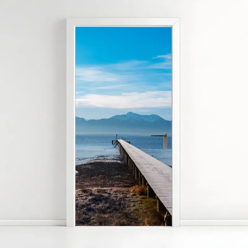 Naklejka na drzwi złote geometryczne fasety – Wallissimo®