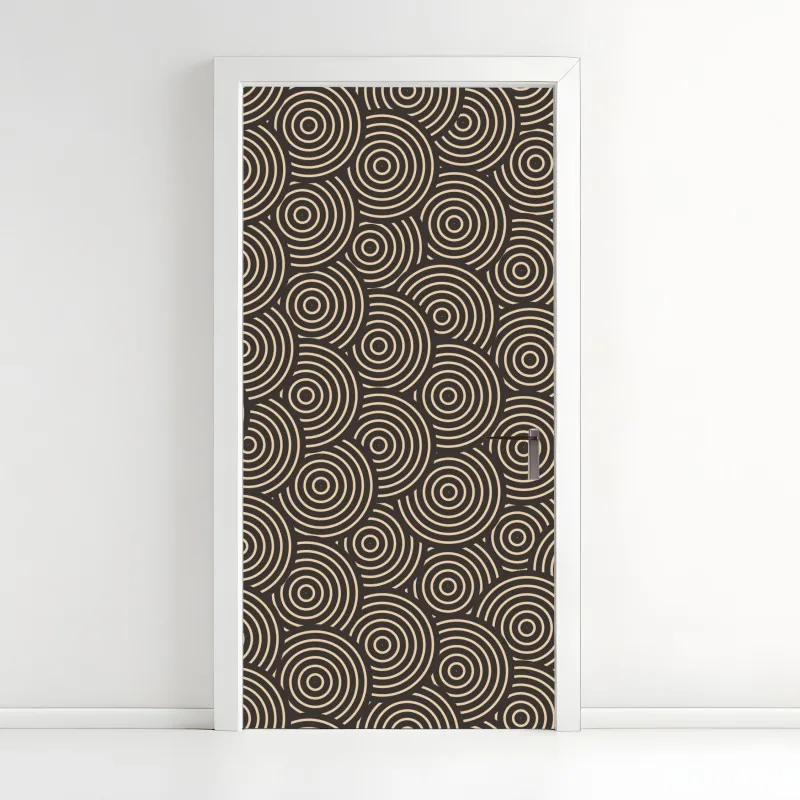 Naklejka na drzwi retro koncentryczne koła