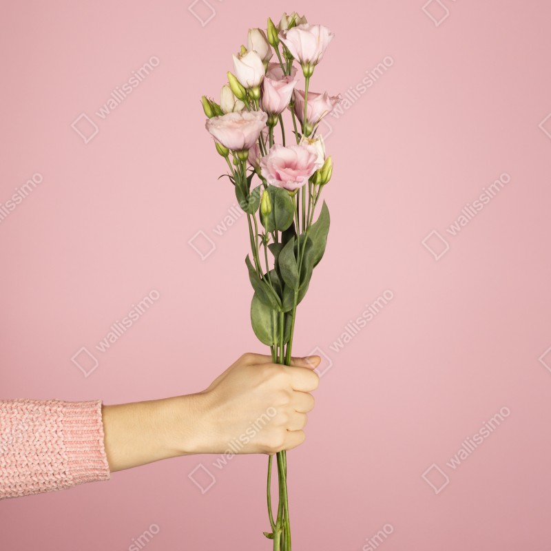 Naklejka na drzwi delikatny różowy bukiet eustomy – Wallissimo® Naklejka na drzwi delikatny różowy bukiet eustomy – Wallissimo®