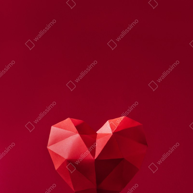 Naklejka na drzwi geometryczne czerwone papierowe serce – Wallissimo® Naklejka na drzwi geometryczne czerwone papierowe serce – Wallissimo®