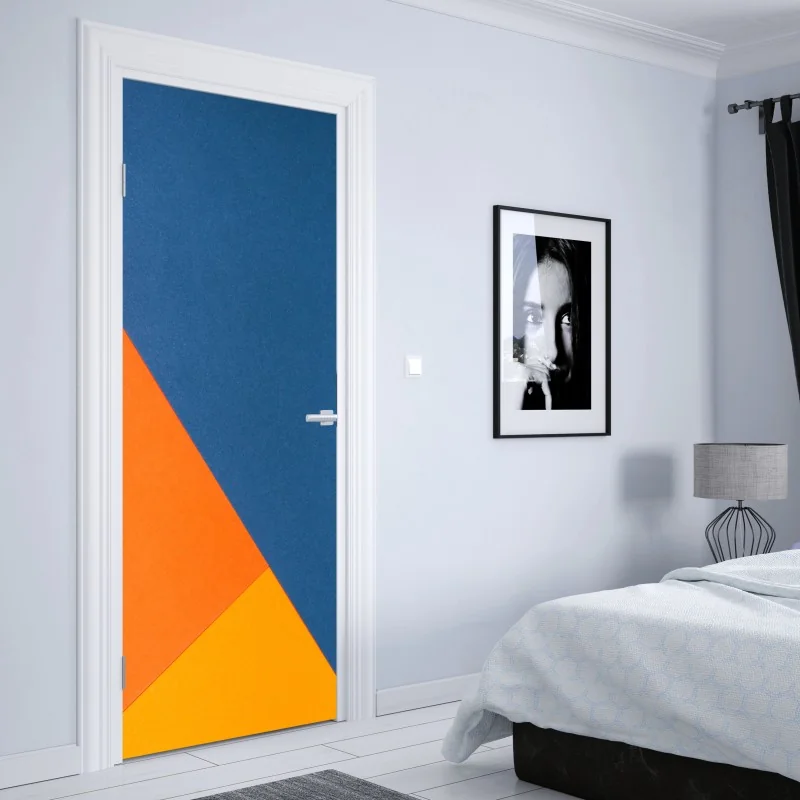 Naklejka na drzwi głębokie błękitne nocne niebo z drogą mleczną i spadającą gwiazdą – Wallissimo®